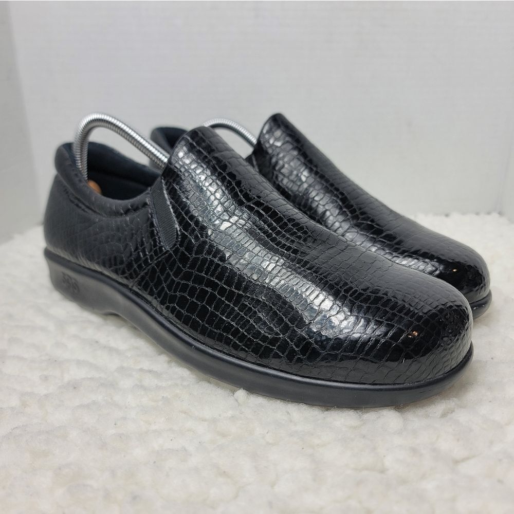 SAS Tripad Comfort Womens Orthopedic Slip On Size 11 Black Crocodile Shoes